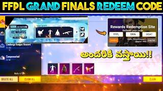 FFPl Grand Finals Free Rewards In Telugu | Free Fire New Redeem Code In Telugu |