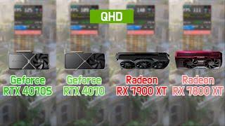 Geforce RTX 4070 Super vs 4070 vs Radeon RX 7900 XT vs 7800 XT with 7800X3D (7 Games / QHD / 1440p)