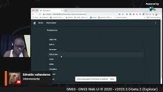 GNS3  - GNS3 Web UI © 2020 - v2020.3.0-beta.2 (Explorar)