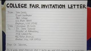 How To Write A College Fair Invitation Letter Step by Step Guide | Writing Practices