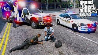 GTA 5 Paramedic Mod Los Santos County Fire EMS Ambulance Responds To Officer Down