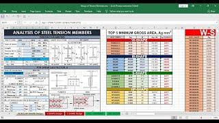 Excel Design of Steel Tension Members PART 1of5