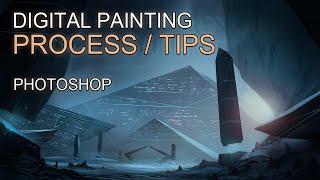 Digital Painting Tutorial - Landscape concept art - Time-lapse