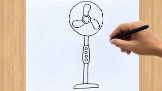 How to Draw a Stand Fan Drawing Easy