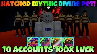 Using 10 Accounts To Hatch Decayed Egg! Hatched Mythic Divine Pet! Bubble Gum Mayhem (Roblox)