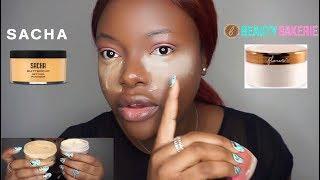 BEAUTY BAKERIE YELLOW POWDER Vs SACHA BUTTERCUP POWDER | Setting Powder For Dark Skin (WOC)