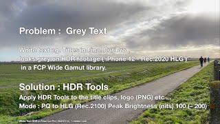 White Text HDR in Final Cut Pro | 20210114