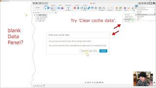 obsolete video: Fusion 360 white Data Panel? Try 'Clear cache data' to fix blank Data Panel problem.