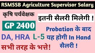 Rajasthan, RSMSSB Agriculture Supervisor कृषि पर्यवेक्षक Salary DA HRA सभी भत्ते। Latest News Update