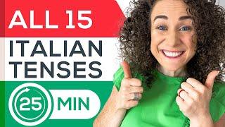 Learn ALL 15 Italian Tenses in JUST 25 Min⏳ (+ FREE Italian Verb Tenses Chart PDF)