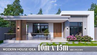 Simple House | House Design idea |  10m x 15m with 4Bedrooms