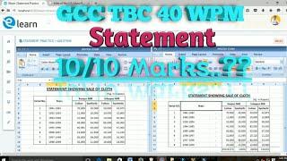 GCC TBC STATEMENT 40 W.P.M Computer Typing Formatting