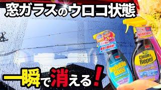 【窓ガラスウロコ除去】ストナーガラスクリーナー️なんと塗り込むだけでウロコが消える⁉️数秒でピカピカガラスになる魔法の液体発見‼️