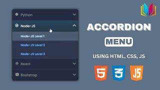 How to create an Accordion Menu using Html, CSS & Javascript || #accordion #menu