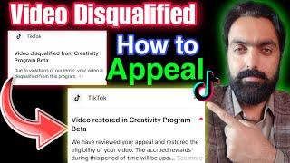 Video Disqualified Appeal | TikTok Video Disqualified from Creativity Program Beta