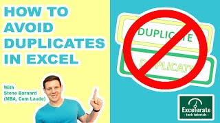 How to avoid / prevent duplicates in excel | Excelerate