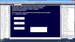 Visual Basic Tutorial 1 - Teaching you the basic