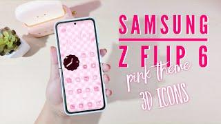 '*•.¸ samsung Z FLIP 6 customization | CUTE PINK THEME | aesthetic setup ¸.•*'