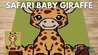 FREE GRAPH - Safari Baby Giraffe - C2C & Tapestry Crochet Pattern | Magic Yarn Pixels