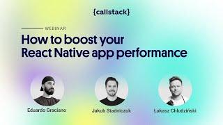 {Webinar} Improving React Native app performance: Practical tactics and case studies