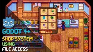 Shop System using FileAccess Class in Godot 4+ | save and load data into a file using FileAccess |