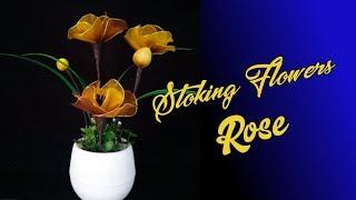 DIY, beautiful flower from stocking [ Rose ]