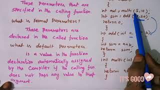 Difference between actual parameters and formal parameters#whais default arguments#examples c++ code