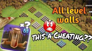 Level 1 Earthquake Spell Vs Max level Walls in Clash of Clans | Will walls survive from Spell Coc