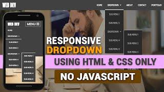 Responsive dropdown Navigation menu bar with HTML & CSS only