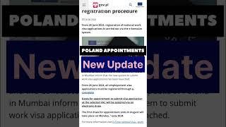 NEW - POLAND VISA APPOINTMENTS UPDATE- NO MORE VFS ️