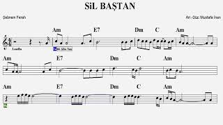 SİL BAŞTAN--Am--(Play Along)--:Guitar,Keyboard,Violin,Flute,Melodica,Ukulele,Recorder.