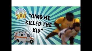 OMG HUGE KID TRUCKS LITTLE KID DURING BASKETBALL GAME!!! *MUST SEE* *GONE WRONG*