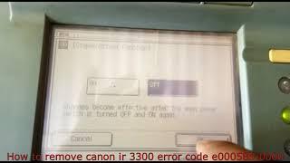 Canon IR 3300/2200 error code e000585-0000