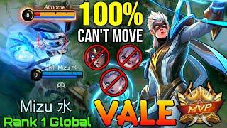 100% Can't Move Combo! Vale Deadly Mage - Top 1 Global Vale Mizu 水 - Mobile Legends