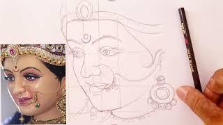 Step by step Maa Durga Navratri drawing