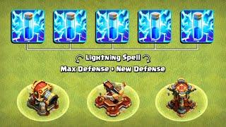 Lightning Spell vs Every TH16 Defenses | Clash of Clans