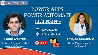 Power Apps & Power Automate Licensing Overview  LIVE (July 31, 2021)