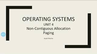 Part 7 | Non Contiguous Memory Allocation | Paging |Memory Management | Operating Systems tutorials|