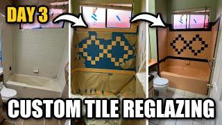 HOW TO REGLAZE BATHTUB & TILE | EXTREME BATHROOM TILE REGLAZING MAKEOVER DAY 3 | DP TUBS REGLAZING