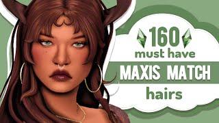 160 must have maxis match hairs  + links  | sims 4 cc showcase