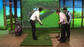 Sky Sports Shot Centre - Jamie Redknapp and Michael Ballack play the 16th at Augusta