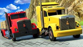 Racing CUSTOM Diesel Trucks with RANDOM PARTS in BeamNG Drive Mods!