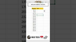 Integer Formula in Excel || INT Value in Excel