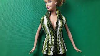 Супер жилет вязаный крючком по супер выкройке.Crochet Barbie