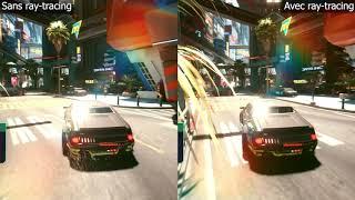 Cyberpunk 2077 on GeForce Now — Default settings (RT Ultra) vs No ray tracing