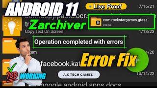 How to fix operation completed with error I zarchiver data copy paste error I Android 11 data folder