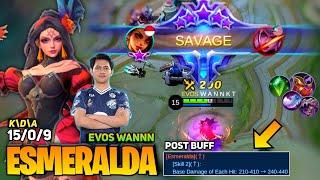 SAVAGE! Esmeralda Hypercarry Post Buff too OP! [Top Global Esmeralda] By EVOS WANNN - Mobile Legend