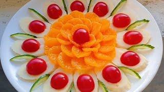 Creative Fruit Plate Decorations With Banana  Orange  And Tomato || Fruit Carving Skill