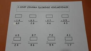 2.sınıf çıkarma işleminde verilmeyenler @Bulbulogretmen  #matematik #2sınıf #eksilen #çıkan #fark