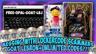 NBA2K20 MESSING WITH LOCKERCODE SCAMMERS!!! UNLIMITED OPAL LOCKERCODES?? GOAT LEBRON+CUSTOM CARDS??